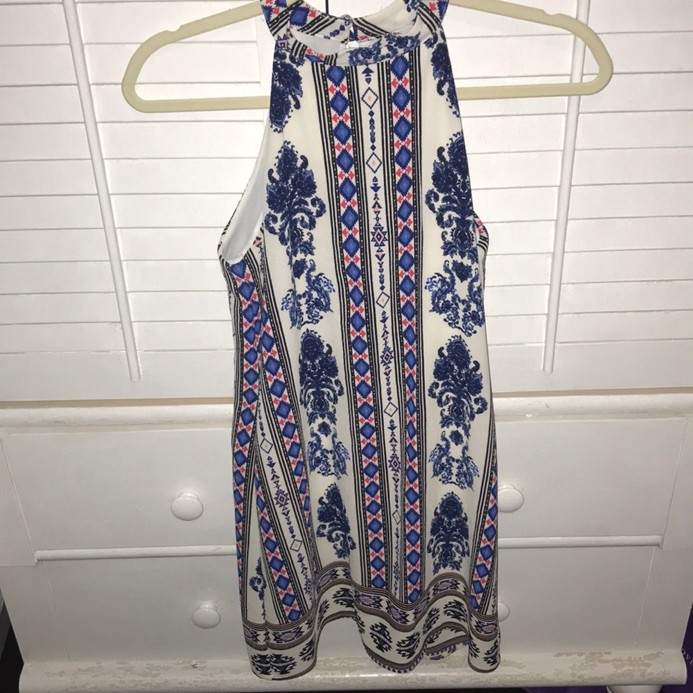 Shift dress with Aztec print